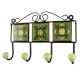 Ceramic Floral Tile Hook in Pea Green